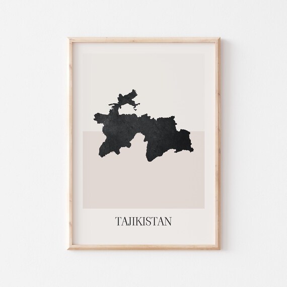 Tajikistan Map Poster Print Minimalist Boho Wall Art Decor For Home Or Gift