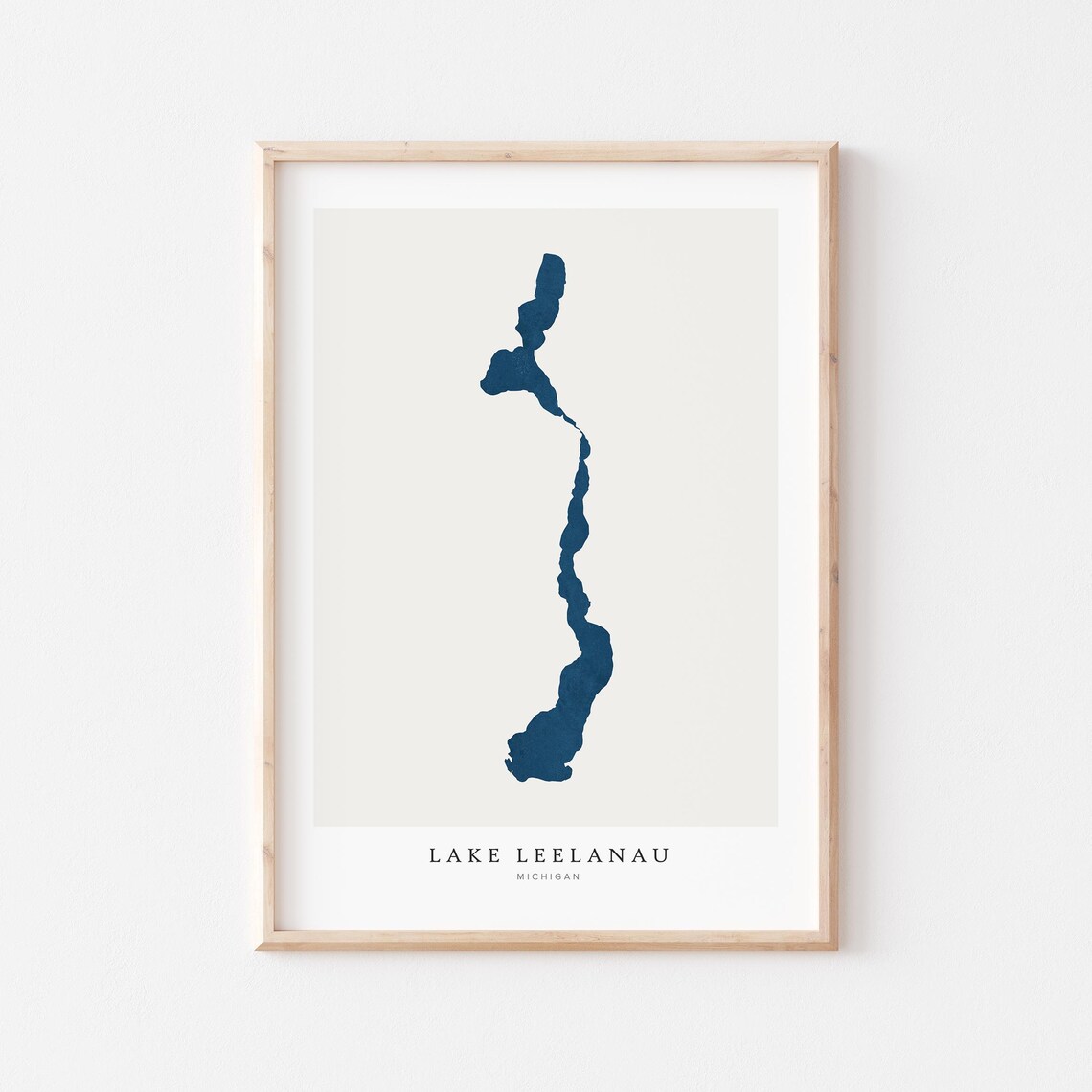 Lake Leelanau Map Poster Print, Michigan Gift