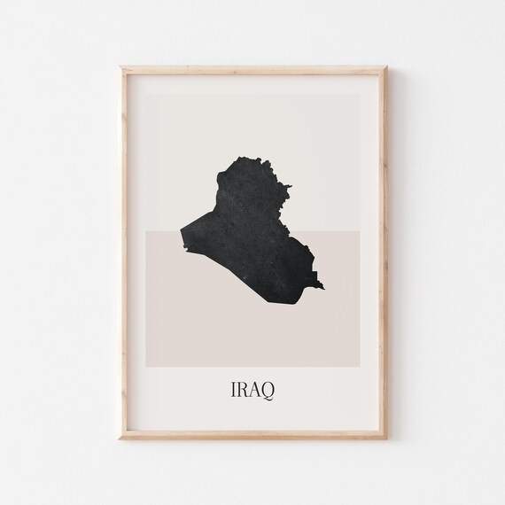 Iraq Map Poster Print Minimalist Boho Wall Art Decor For Home Or Gift