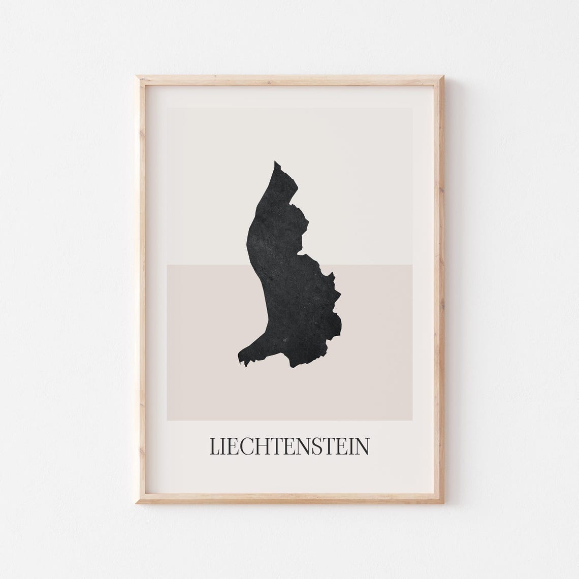 Liechtenstein Map Black Silhouette Minimalist Boho Style Poster