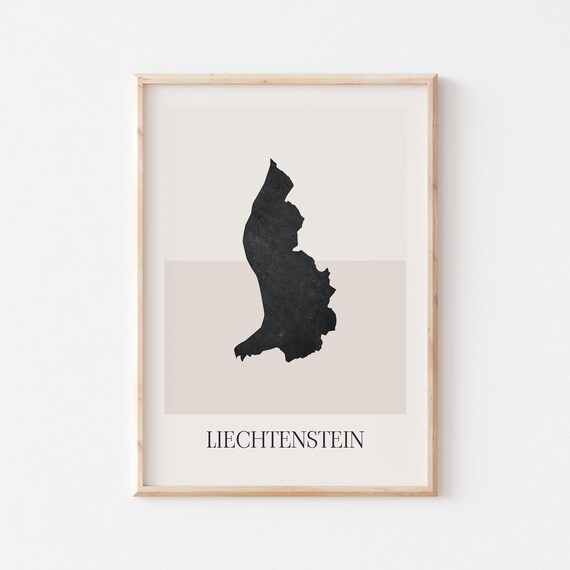 Liechtenstein Map Poster Print Minimalist Boho Wall Art Decor For Home