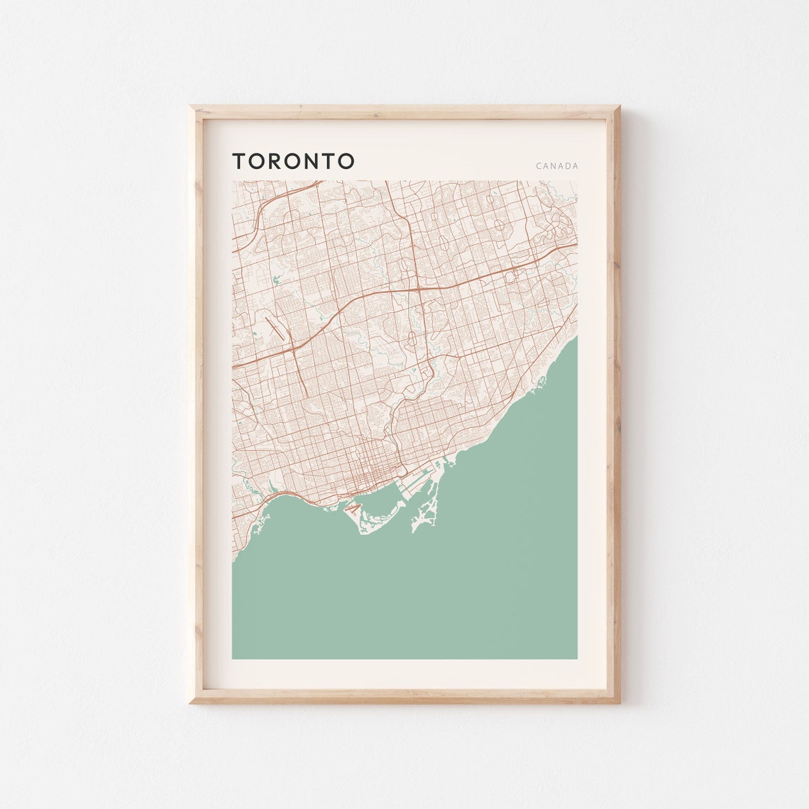 Toronto Canada Minimalist City Street Map Poster Bold Black Title