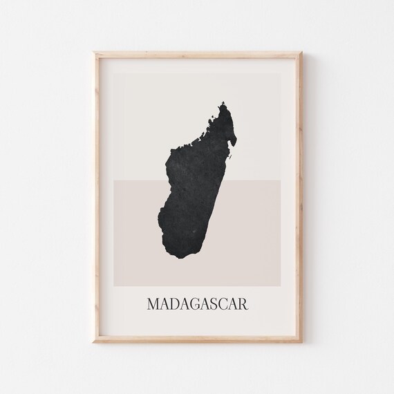 Madagascar Map Poster Print Minimalist Boho Wall Art Decor For Home Or Gift