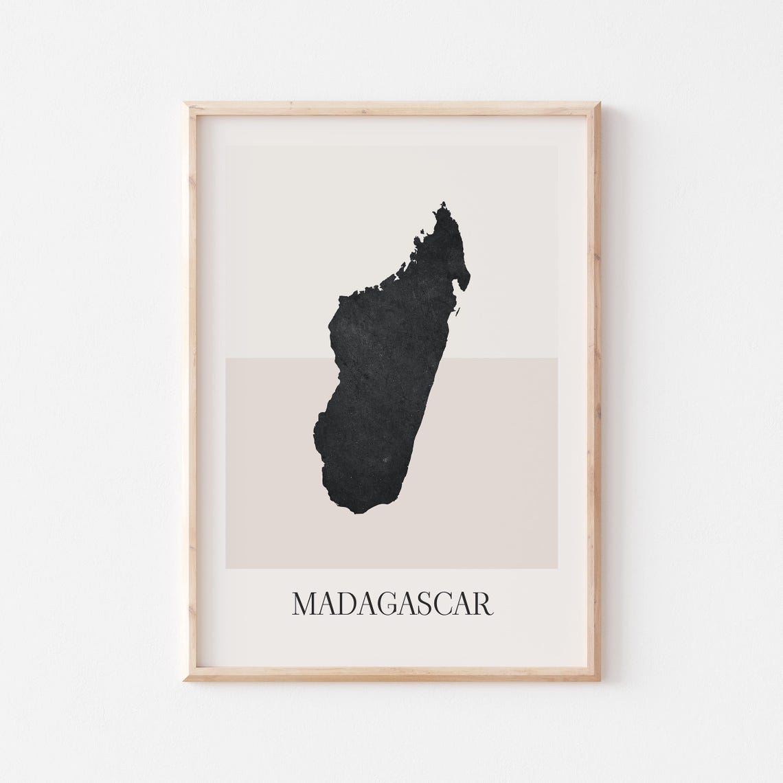 Madagascar Map Minimalist Boho Black Country Silhouette Decor Poster