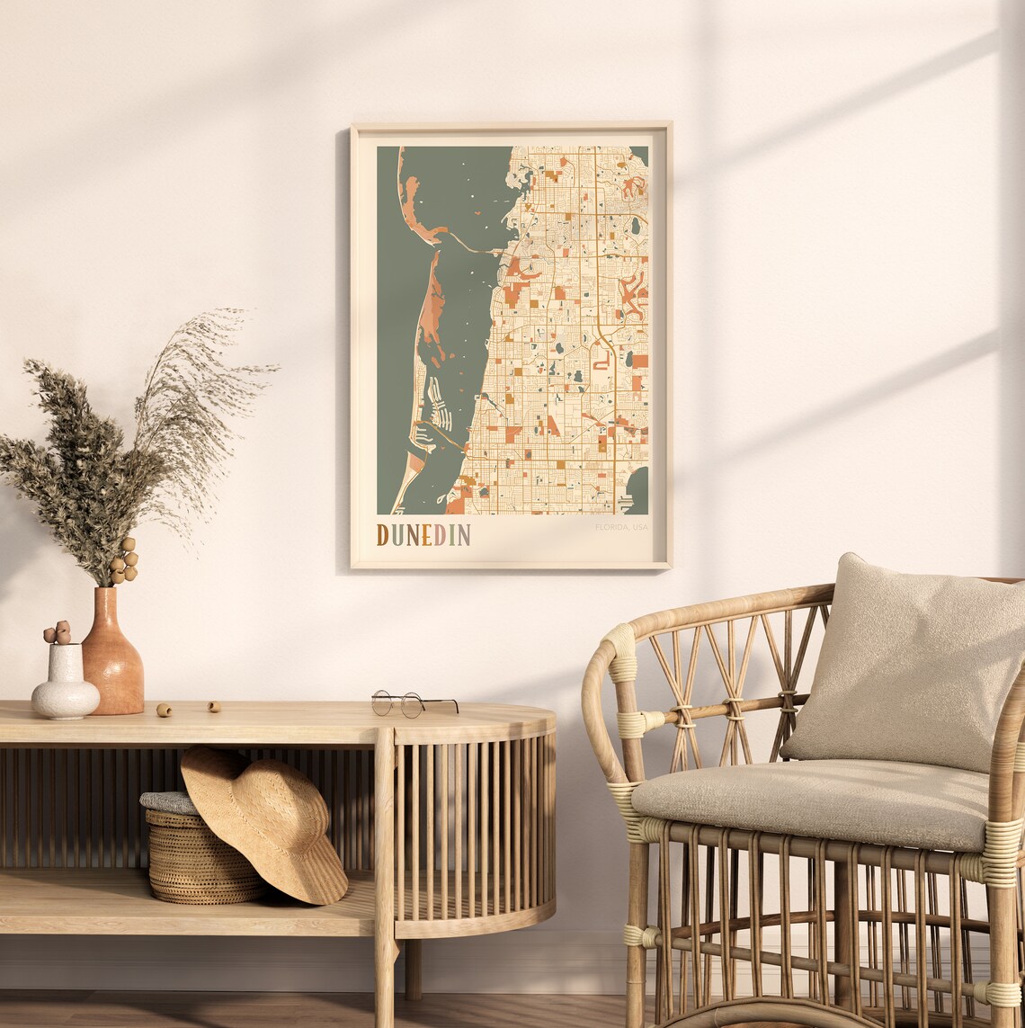 Dunedin Florida Boho City Map Art Poster for Travel Lovers Gift - Image 2