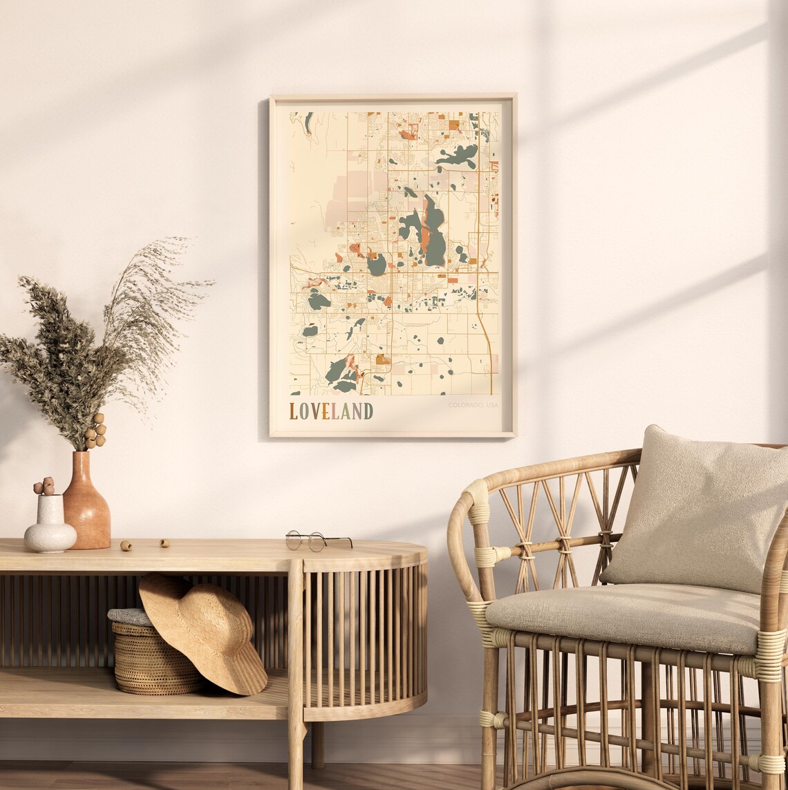 Loveland Map Poster, Boho Colorado Travel Art - Image 2
