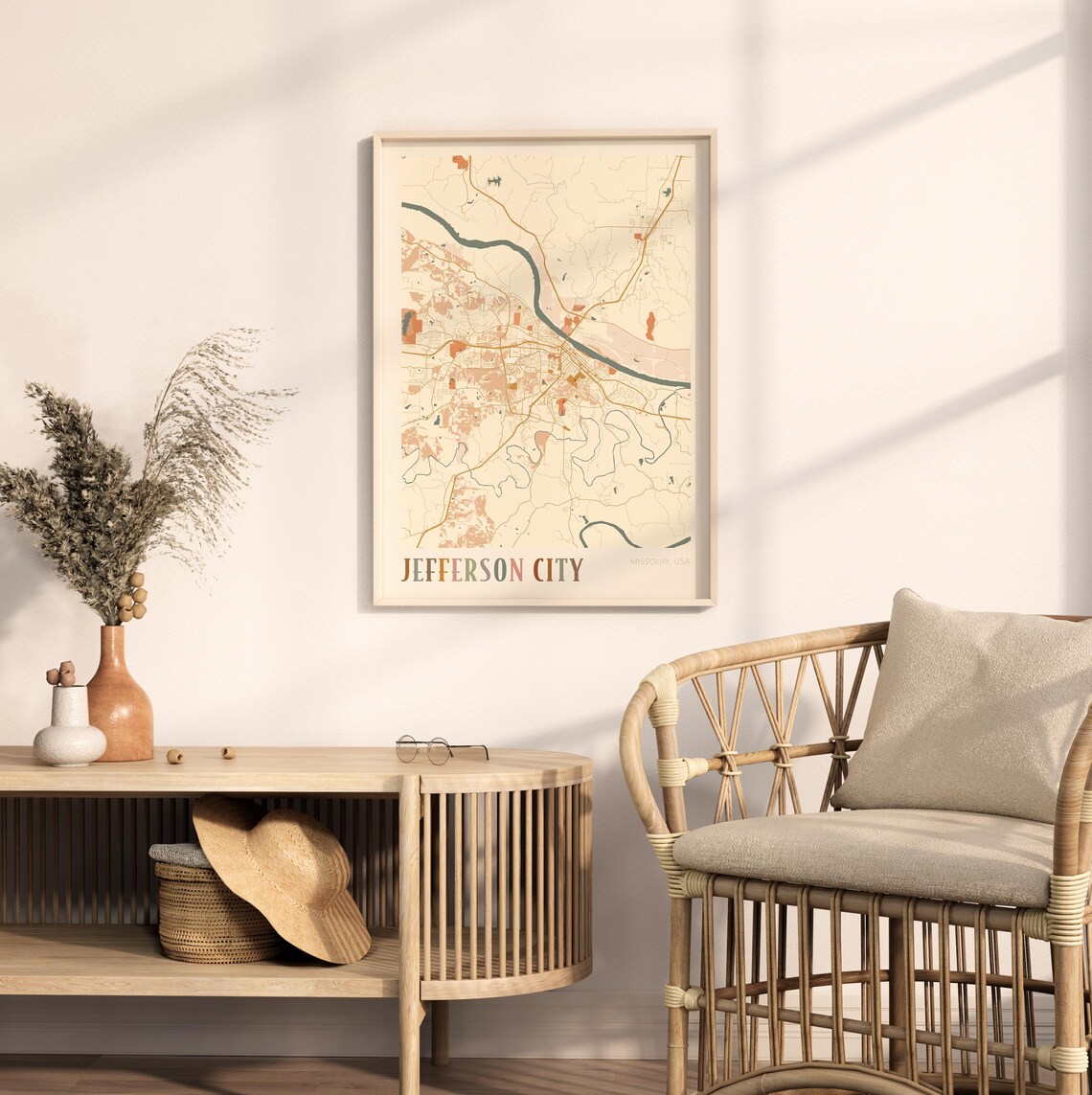 Jefferson City Missouri Street Map Poster with Colorful Multicolor Typography - Image 2