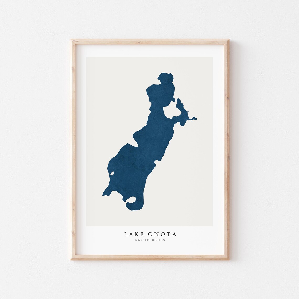 Lake Onota Map Poster Print, Massachusetts