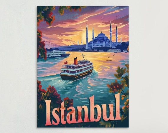 Istanbul Retro Poster Stunning Vintage Wall Art For Home Decoration Ideal Trkiye Travel Gift