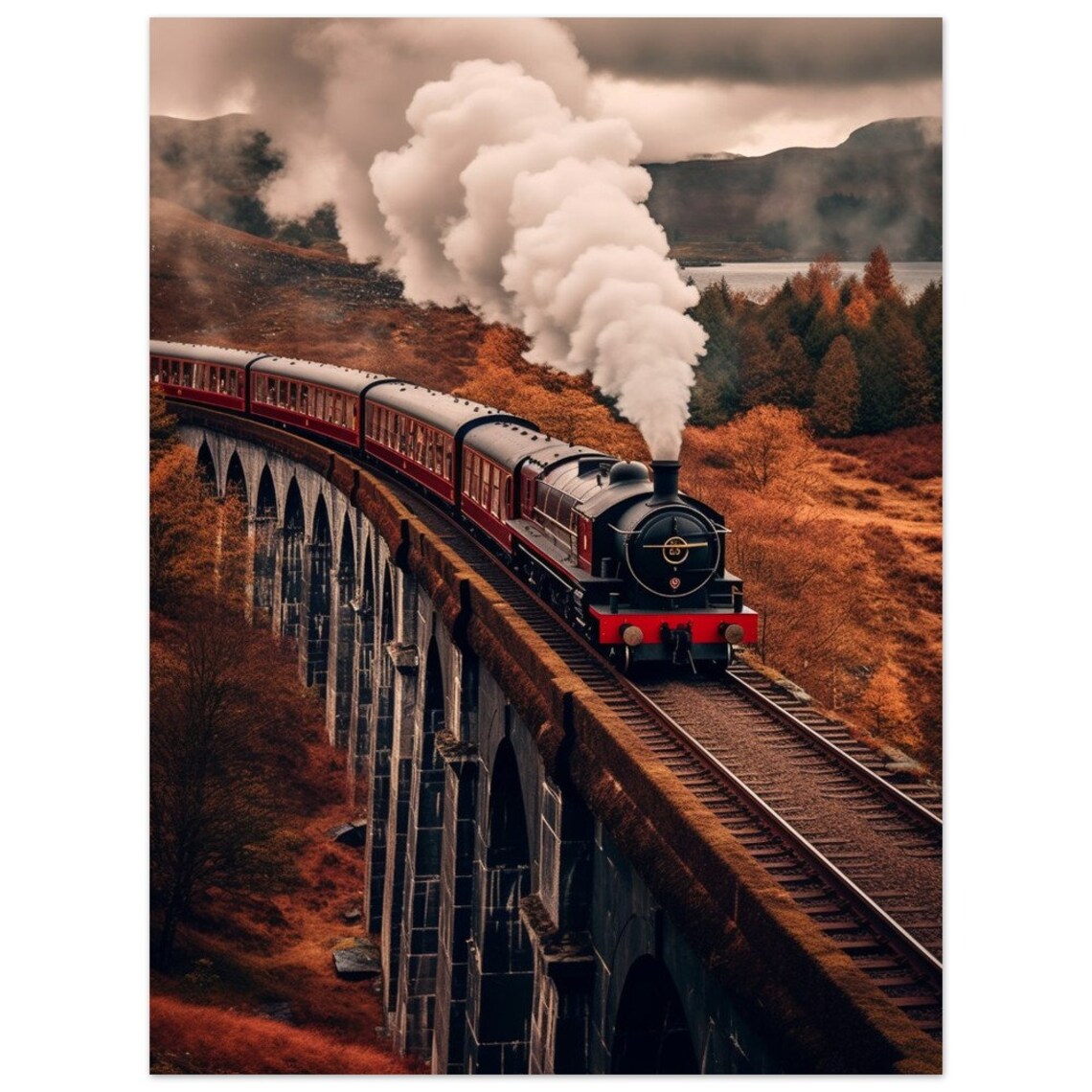Nature Picture Train Poster, Abstract Modern Art Print - Image 2