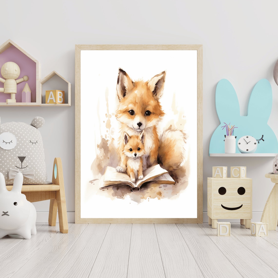 Foxes Childrens Room Animal Poster Decoration - Image 3