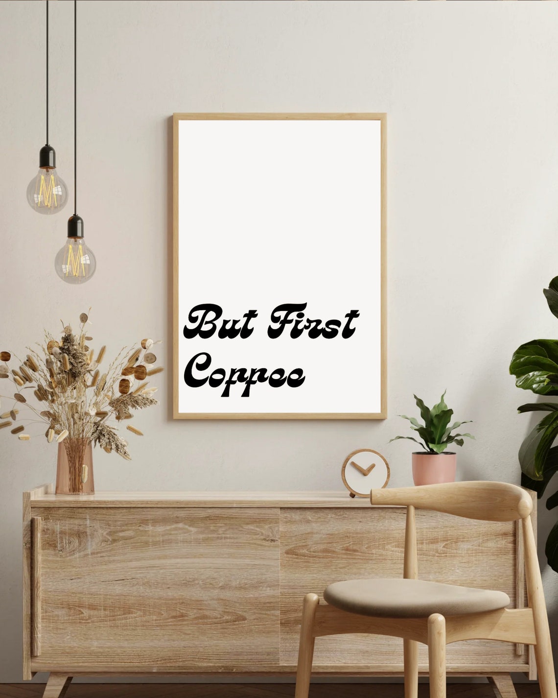 But First Coppee Funny Retro Green Script Kitchen Quote Poster - Image 2