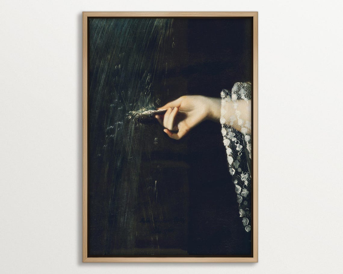 Dark Academia Victorian Art Print, Gothic Room Decor