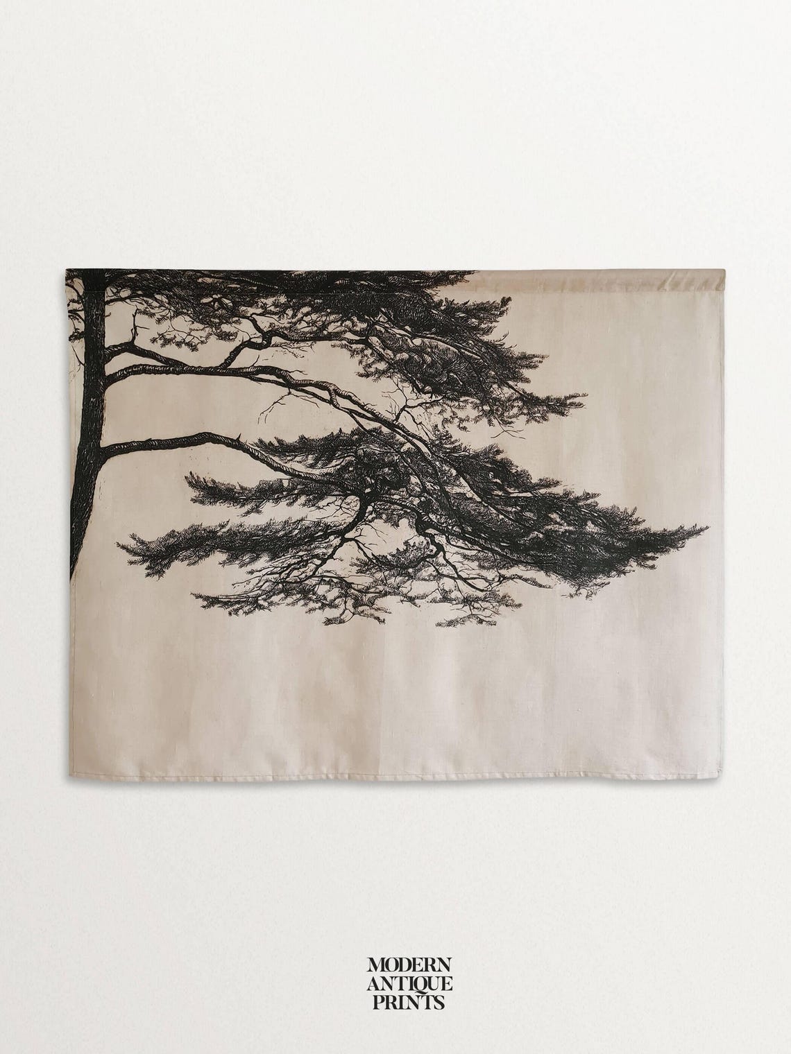 Wabi Sabi Pine Tree Tapestry Handmade Minimalist Wall Hanging For Modern And Japandi Home Decor Nature Inspired Wall Art
