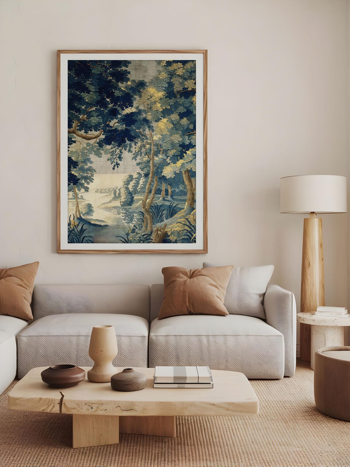 Verdure Landscape, Antique Tapestry Style Art Print - Image 2