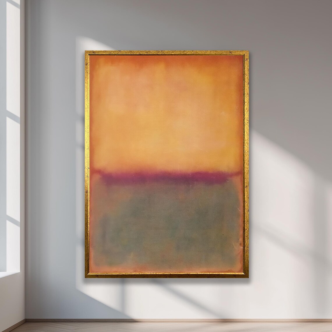 Orange Purple Horizon Abstract Canvas Rothko Inspired Minimalist Wall Art Sunset Decor