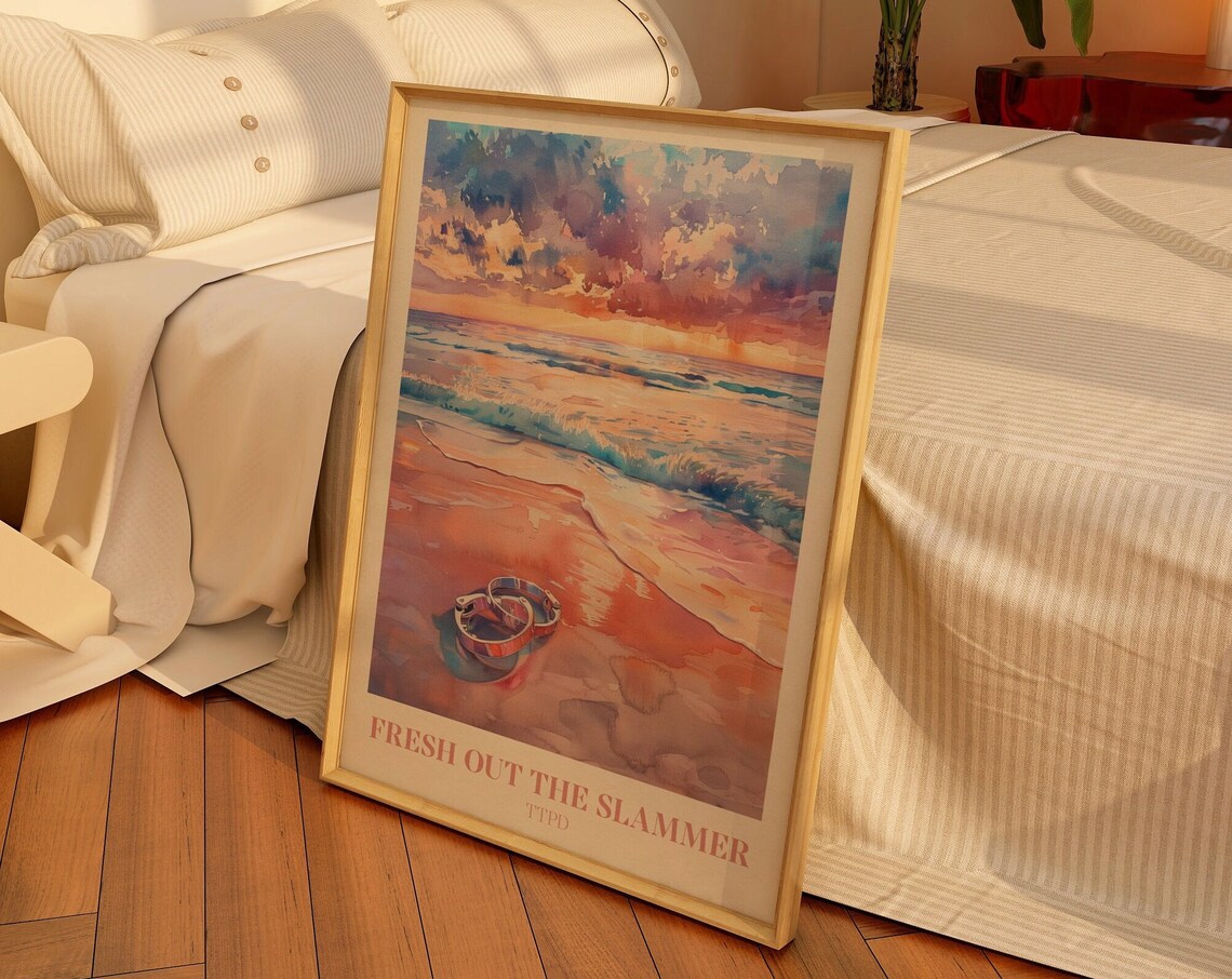 Fresh Out The Slammer Music Wall Art, Bedroom Decor