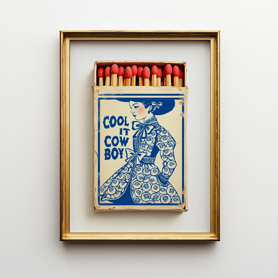 Retro Western Cowboy Poster, Alt Country Farmhouse