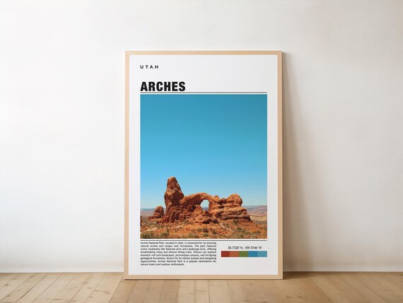 Arches National Park Utah Red Rock Desert Landscape Travel Poster