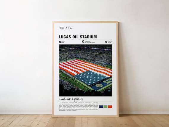 Lucas Oil Stadium Indianapolis Football Venue Poster With Retractable Roof Arena