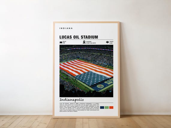 Lucas Oil Stadium Print Indiana Poster Indianapolis Views Art Circle City Charm Beauty Sports Venue Indy Scene