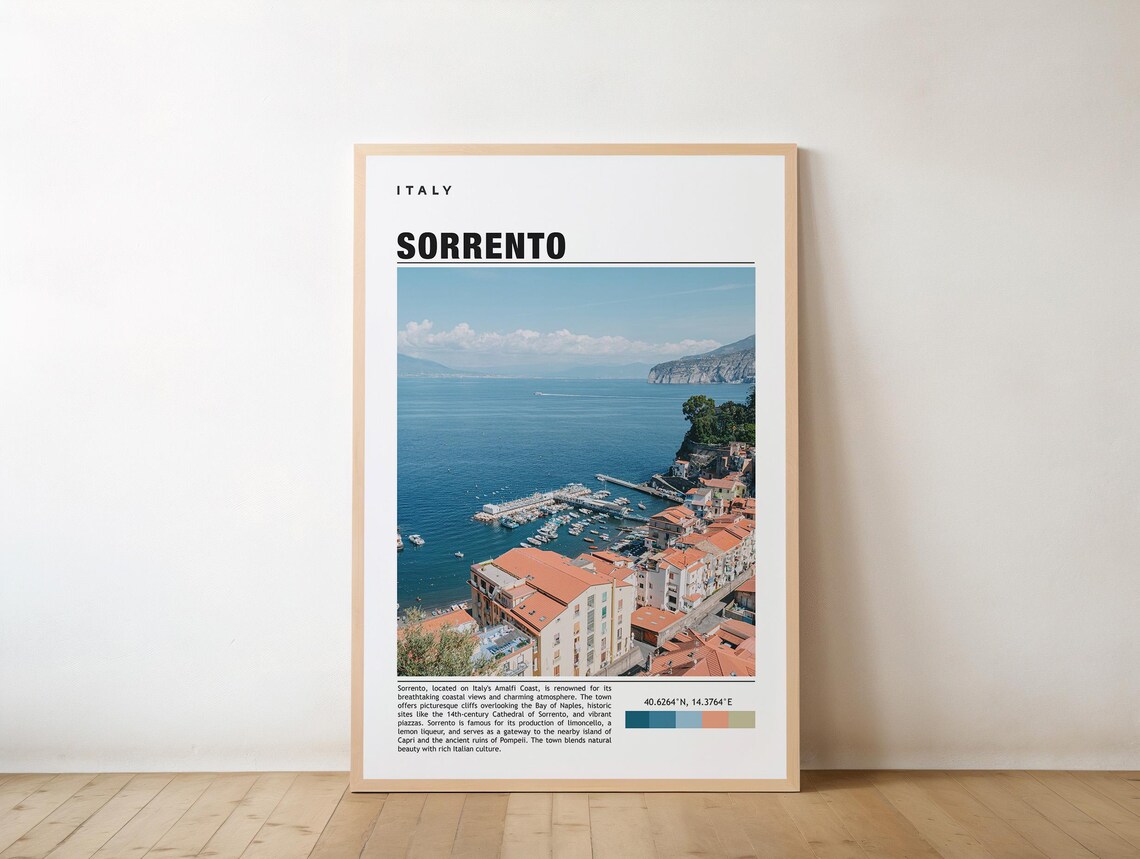 Sorrento Italy Amalfi Coast Seaside Town Photo Travel Poster