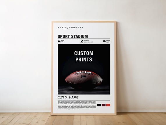 Custom Stadium Sports Gift, Arena Poster Print