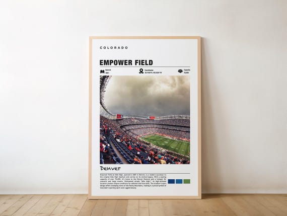 Mile High Poster Empower Field Print Wall Art Travel Football