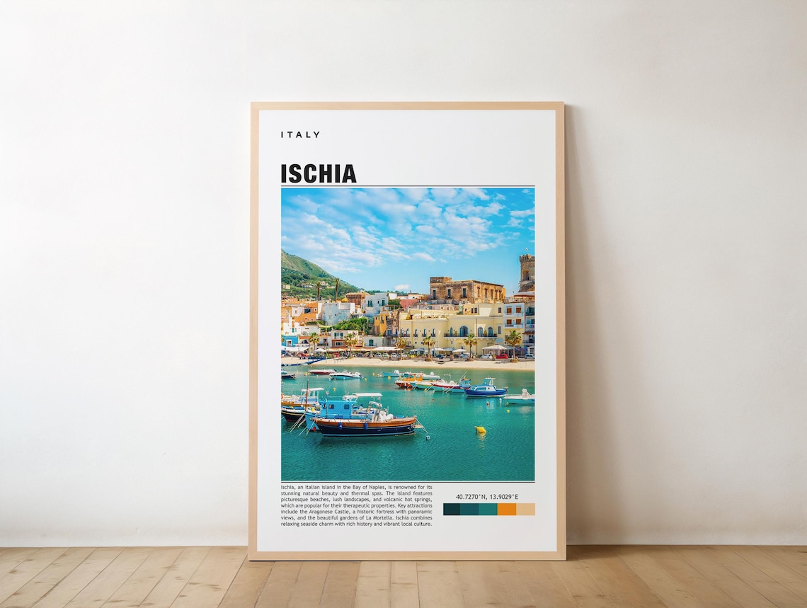 Ischia Travel Poster, Italy and Naples Wall Art