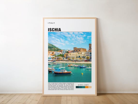 Ischia Travel Poster, Italy and Naples Wall Art
