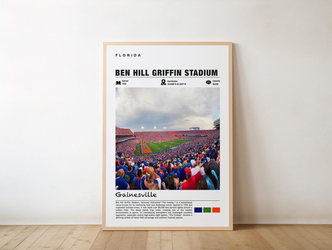 Ben Hill Griffin Stadium The Swamp Crowd Florida Football Poster