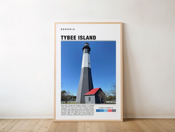 Tybee Island Georgia Lighthouse Coastal Photography Travel Poster