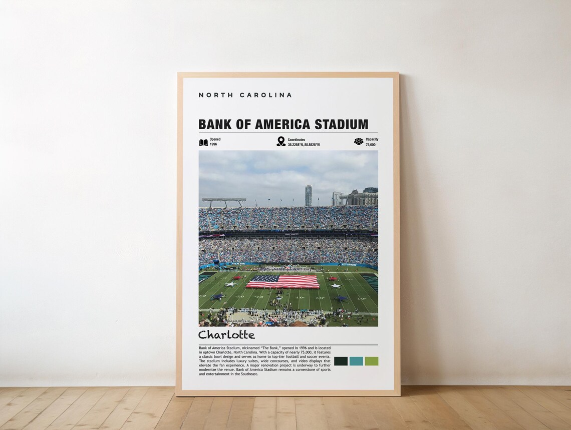 Bank of America Stadium Charlotte Game Day Football Fans Poster