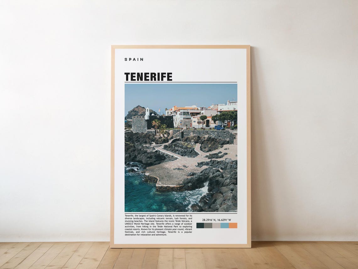 Tenerife Canary Islands Spain Volcanic Coast Atlantic Travel Poster