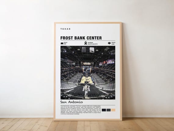 Frost Bank Center Print Texas Poster San Antonio Views Arena Art Urban Charm Basketball Sports Venue City Landmarksan