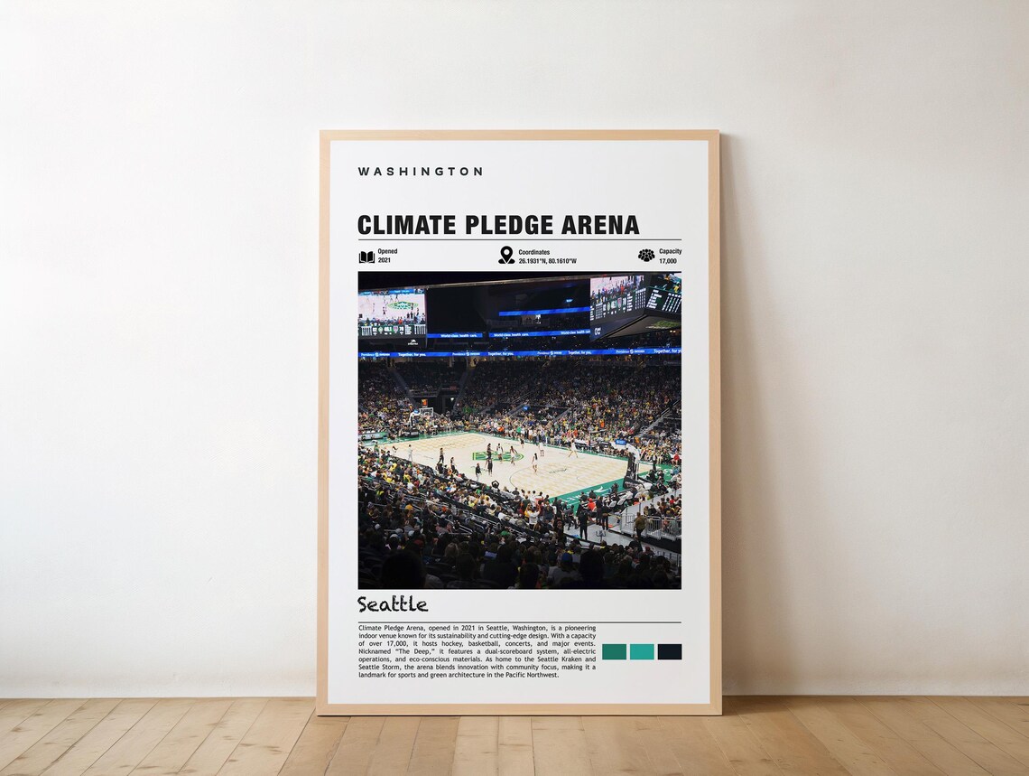 Climate Pledge Arena Seattle Urban Landmark Art Print