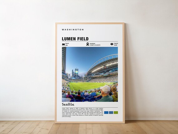 Lumen Field Seattle Seahawks Home Stadium Game Day Sports Poster