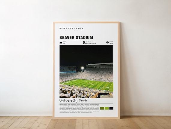 Beaver Stadium Night White Out Crowd College Football Poster