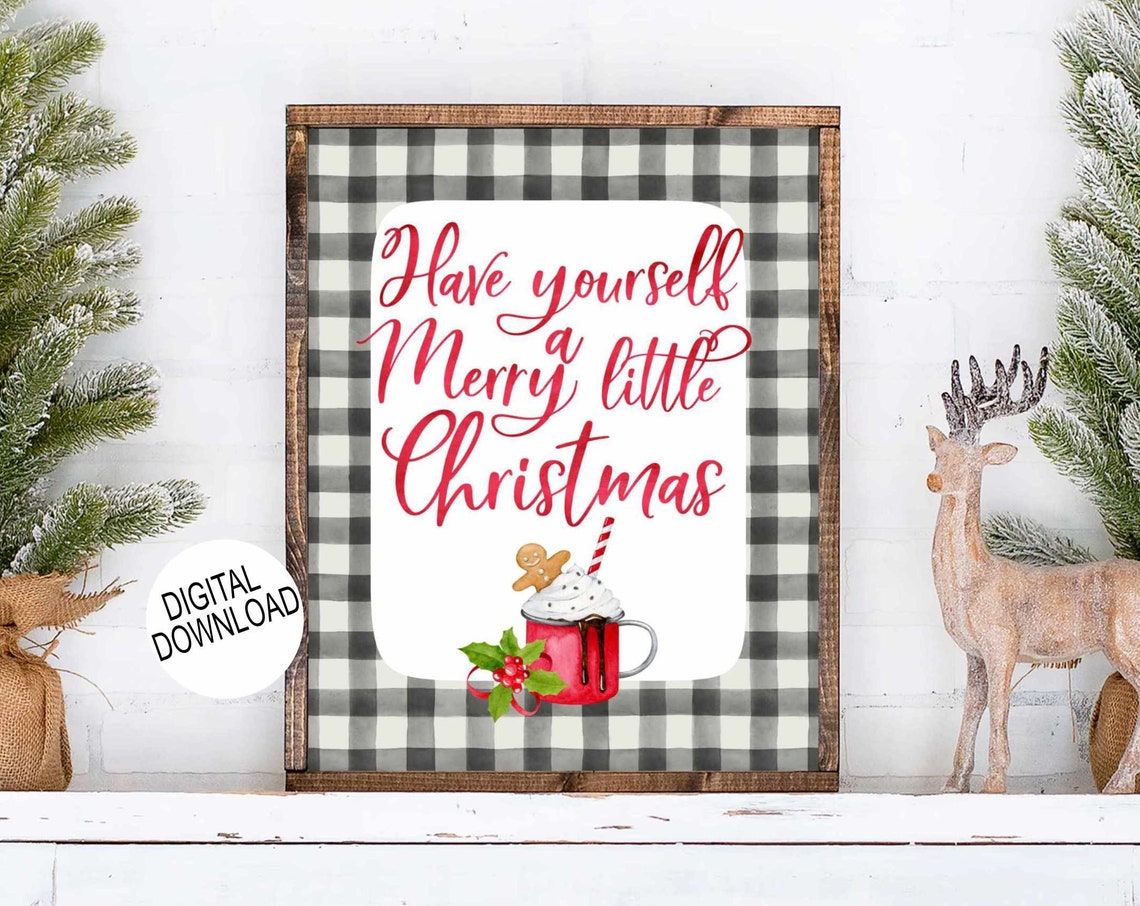 Have Yourself a Merry Little Christmas Red Buffalo Check Poster