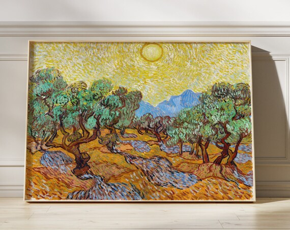 Van Gogh Olive Trees With Yellow Sky Poster Impressionism Landscape Print Popular Artist Work Gallery Wall Art Bedroom Decor Art Gift