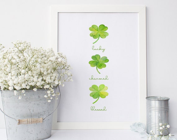 St Patricks Day Four Leaf Clover Art Print