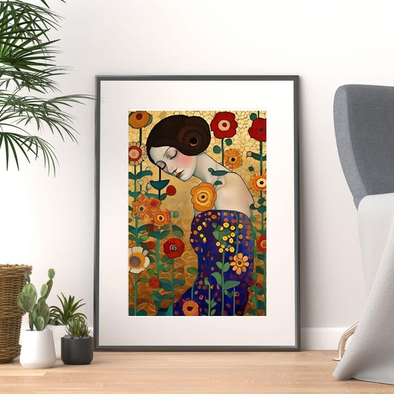 Dreams, Klimt Style Modern Art Print