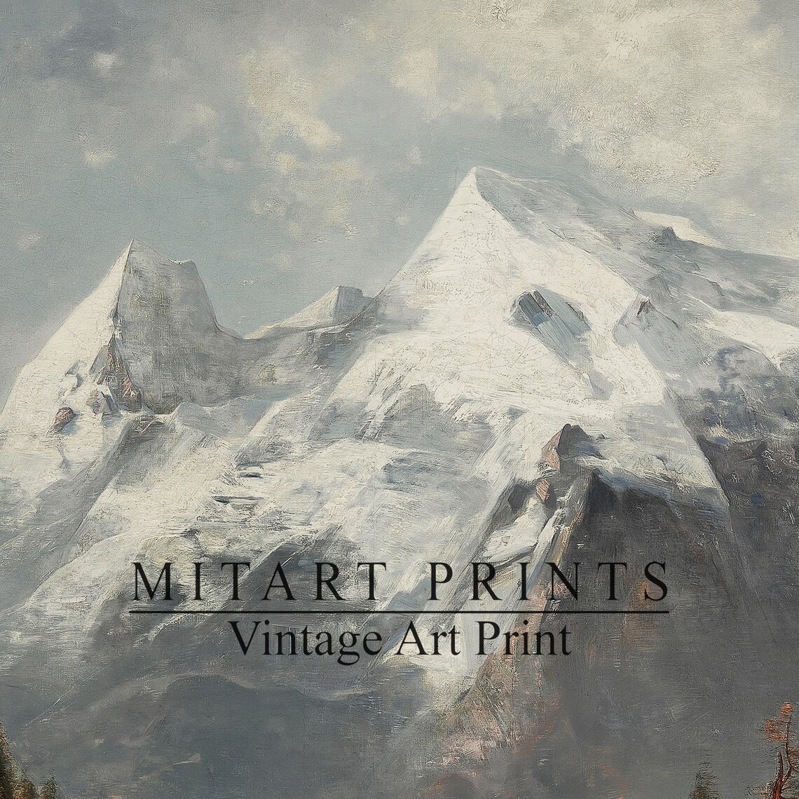 Mountain Landscape Art Print, Rustic Farmhouse Vintage - Image 4