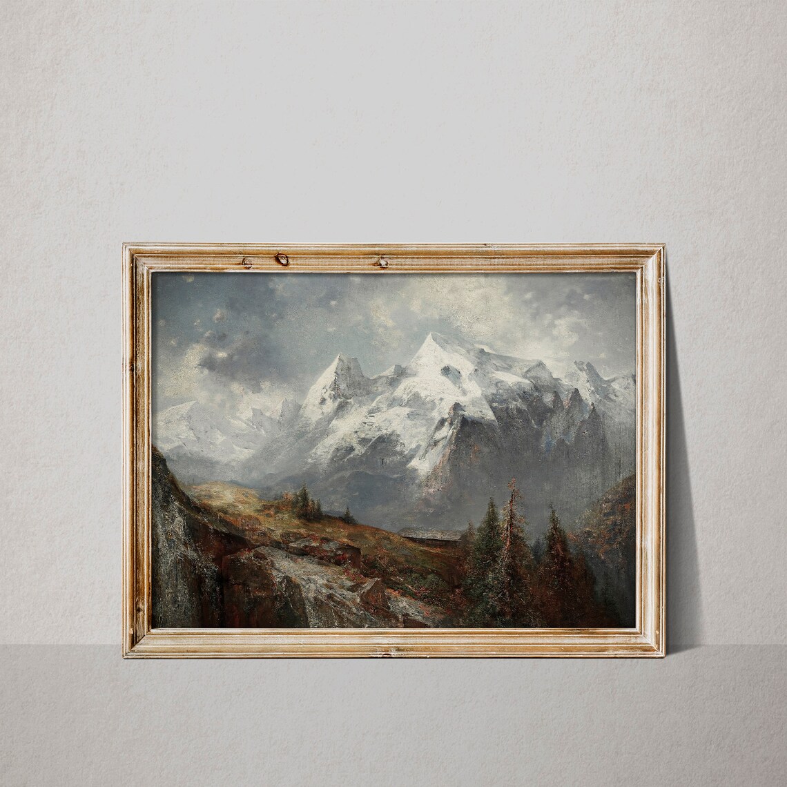 Mountain Landscape Art Print, Rustic Farmhouse Vintage - Image 3