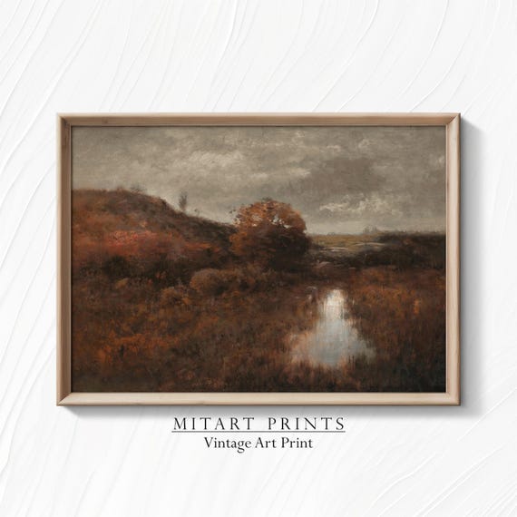 Autumn Art Print Vintage Landscape Wall Art Prints Moody Wall Art Autumn Wall Art Country Art Print 24 13