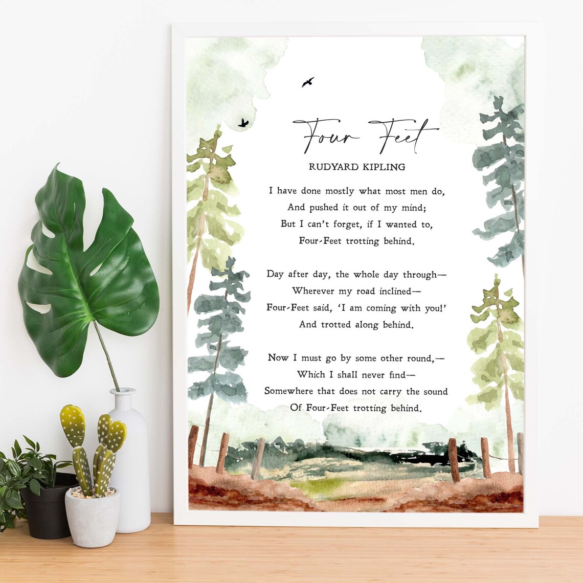 Four Feet Dog Memorial Poem, Rudyard Kipling Art Print - Image 2