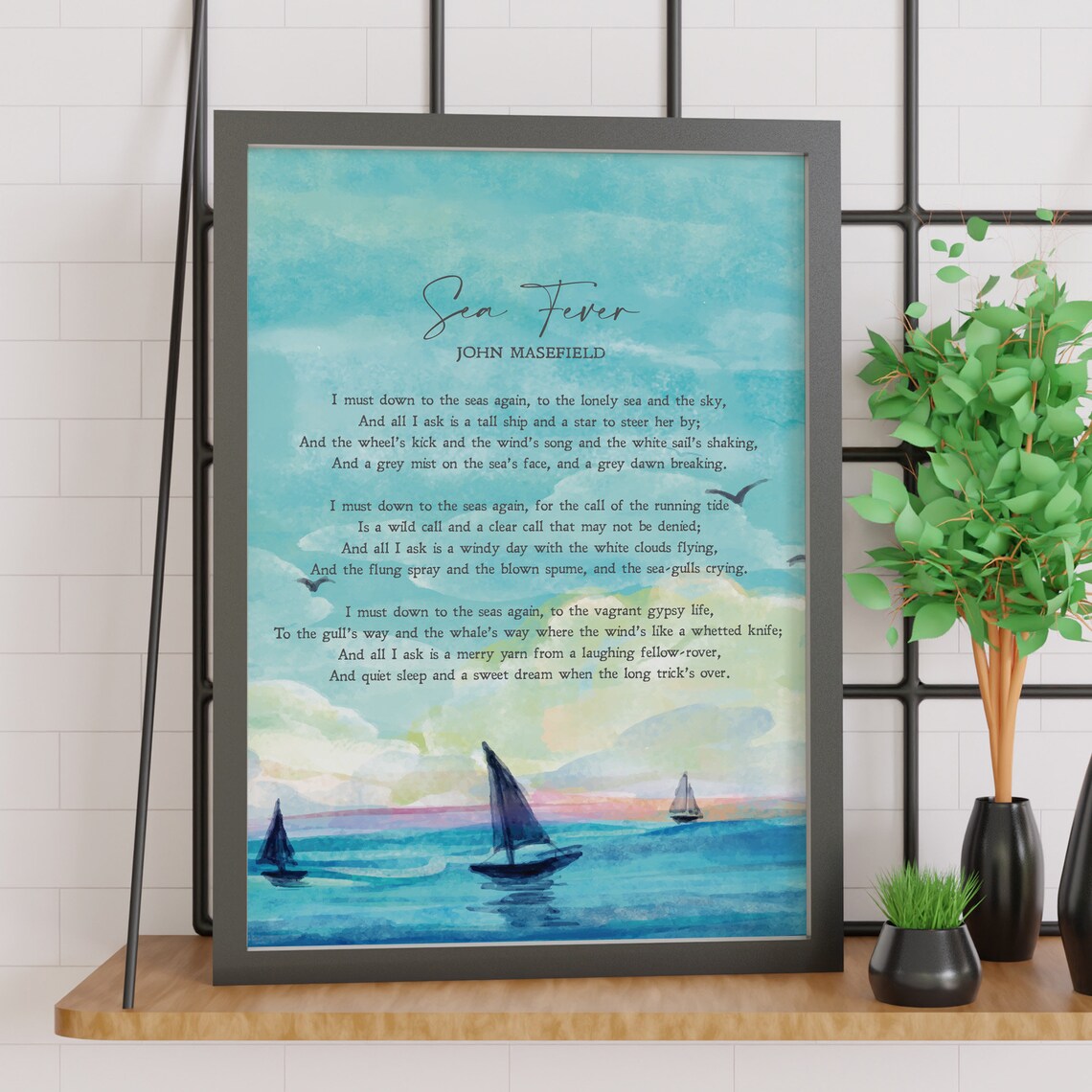 Sea Fever by John Masefield, Minimalist Quote Print - Image 2