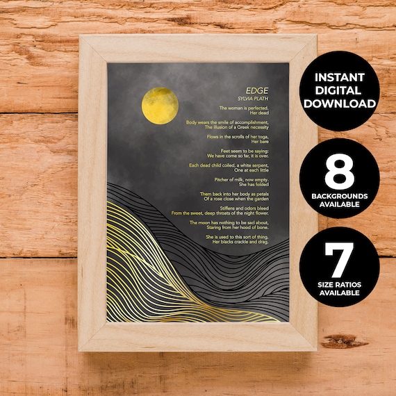 Sylvia Plath Poem Quote, Typography Art Print