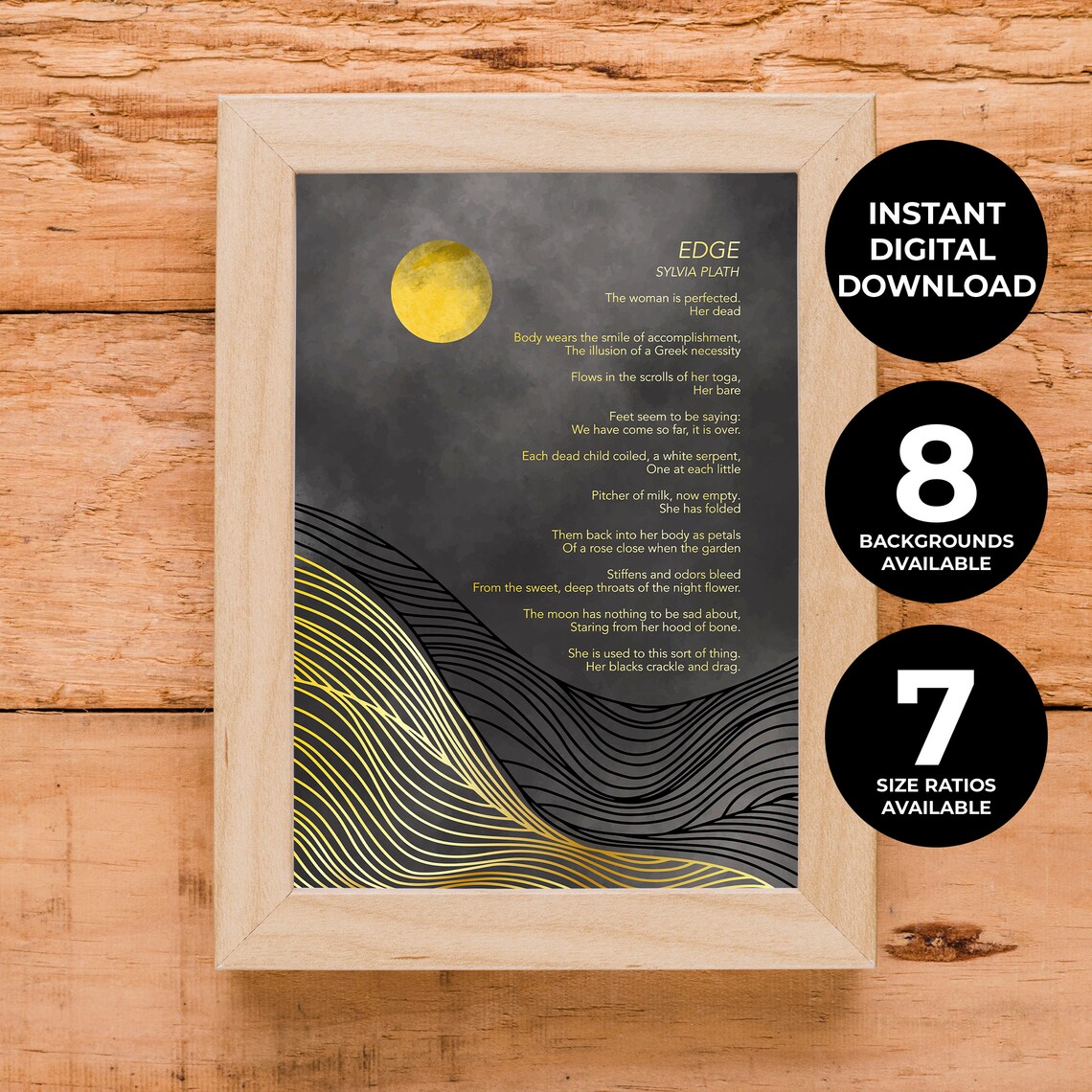 Sylvia Plath Poem Quote, Typography Art Print