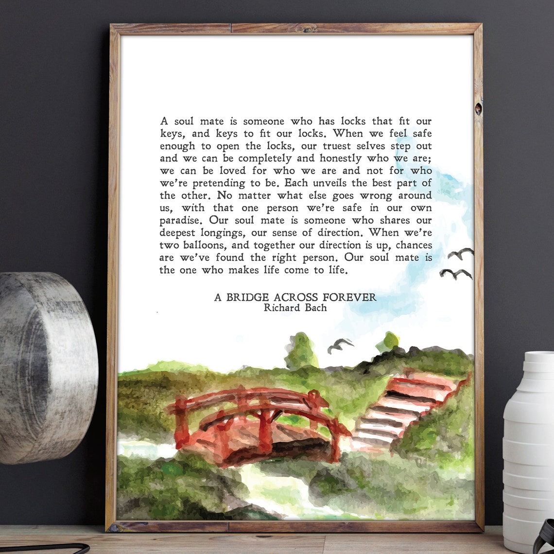 Richard Bach A Bridge Across Forever Soulmate Love Quote Art Print - Image 2